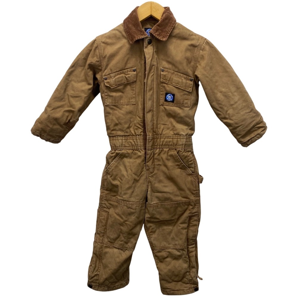 Polar King by Key Insulated Duck Canvas Coveralls Youth XS Brown Workwear Suit